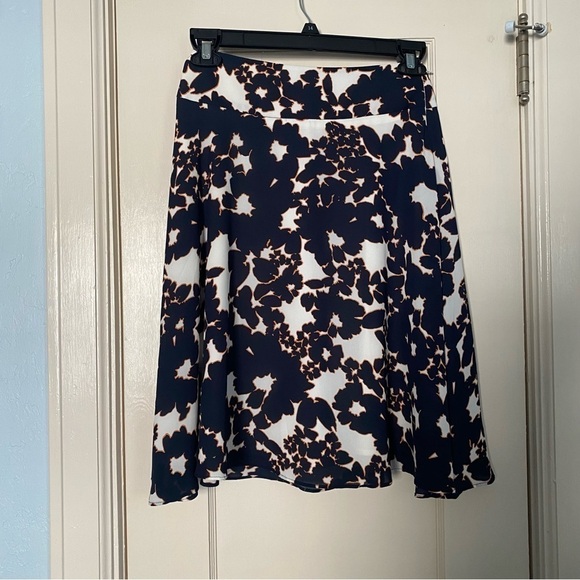 The Limited Skirt Y2K Fully Lined Navy & Orange Silky Feeling A-line Size XS - Picture 4 of 8